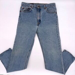 Vintage Levi's 505 Jeans 36x36 USA Made Light Wash Straight Leg Denim 90s